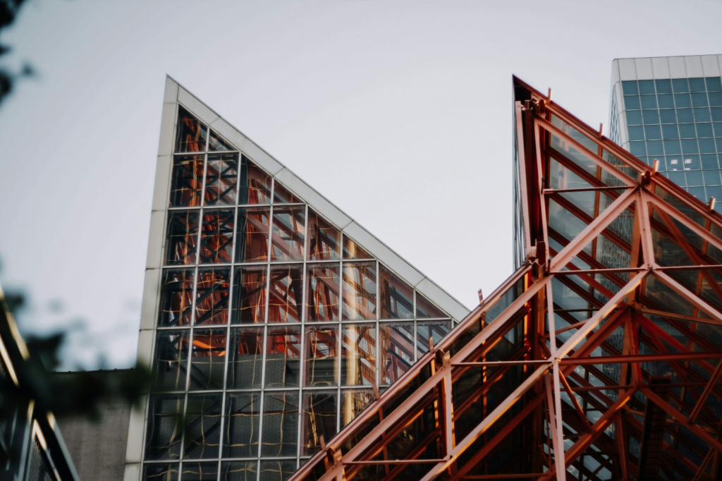 Asymmetrical metal buildings for modern architecture.