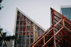 Asymmetrical metal buildings for modern architecture.