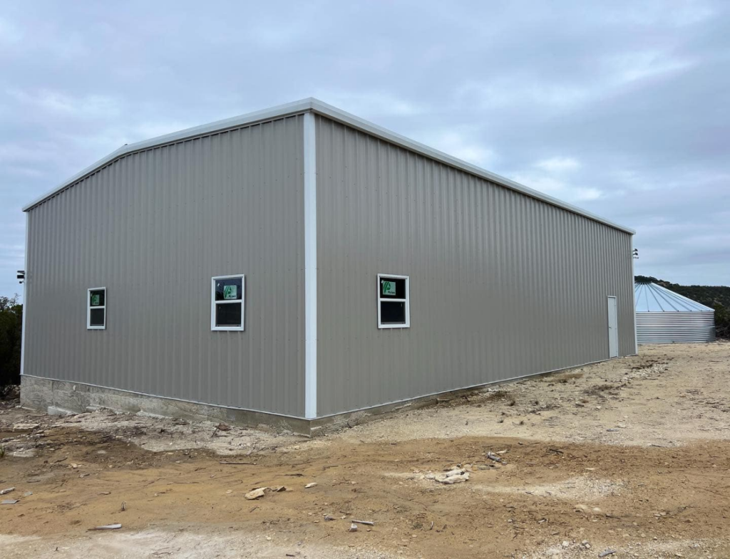 A metal building 