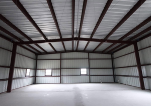 Interior of a steel building