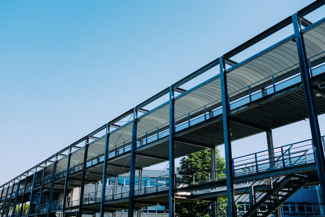 A custom steel building.
